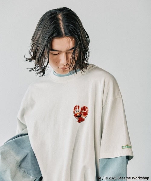 BAYFLOW（ベイフロー）の「【SESAME STREET(セサミストリート)】別注アソートプリント半袖Tシャツ（Tシャツ/カットソー・メンズ・オフホワイト/ベージュ/チャコール/ネイビー・LARGE/MEDIUM）」の12枚目の写真