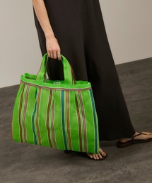 ストライプデザイン トートバッグ 　アダム・エ・ロペ Amazon | [アダムエロペ] 追加 ギャザーストライプショルダー