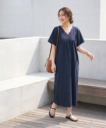 STYLE DELI（スタイルデリ）の「重ねVネックコットンギャザーワンピースB（ワンピース）」
