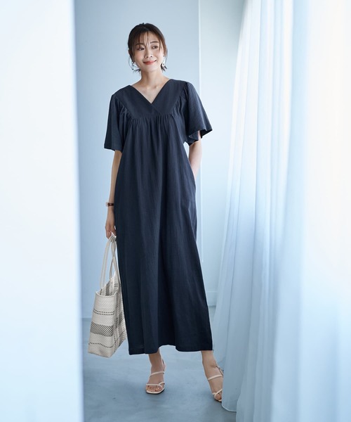 美品✨KAPITAL リネンワンピース Vネック 日本製 ゆったり 麻100% 美品✨KAPITAL リネンワンピース Vネック 日本製 ゆったり 麻100%