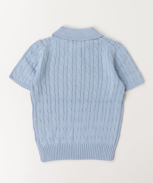POLO RALPH LAUREN CHILDRENSWEAR(ポロ ラルフ ローレン チルドレンズウェア)の「ケーブルニット コットン ポロカラー セーター(ニット/セーター・キッズ・ブルー・XL/M/L/S)」の4枚目の写真