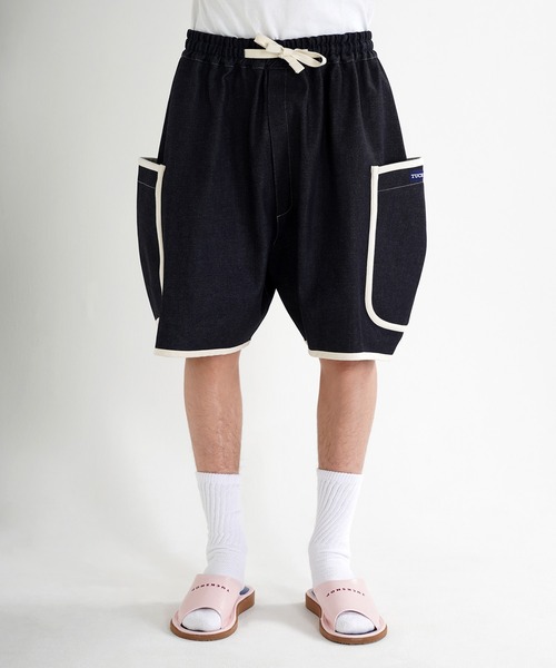 TUCKSHOP(タックショップ)の「DENIM PIPING SHORTS / デニム パイピング ショーツ(デニムパンツ・レディース・ネイビー・1/2)」の6枚目の写真