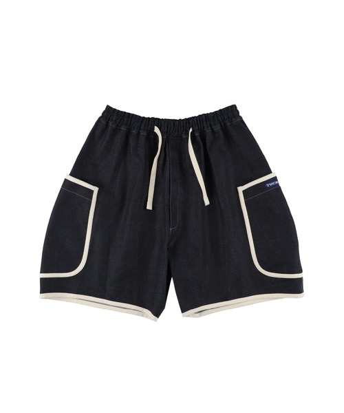 TUCKSHOP(タックショップ)の「DENIM PIPING SHORTS / デニム パイピング ショーツ(デニムパンツ・レディース・ネイビー・1/2)」の9枚目の写真