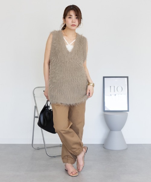 RCD(アールシーディー)の「ゆったりジョガーパンツ(チノパンツ・レディース・ベージュ/ライトカーキ/ブラック・M/L/LL/3L/4L)」の22枚目の写真
