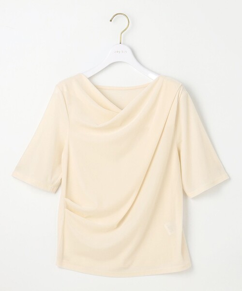 ANY SIS(エニィスィス)の「【洗える】シアーベロアドレープ Tシャツ(Tシャツ/カットソー・レディース・アイボリー系/ダークブラウン系・2)」の7枚目の写真