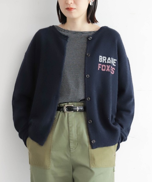 アイデビル　インディーズ フォックス刺繍 クルーネックカーデ | NOMBRE IMPAIR