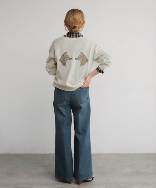 フォックス刺繍 クルーネックカーデ | NOMBRE IMPAIR