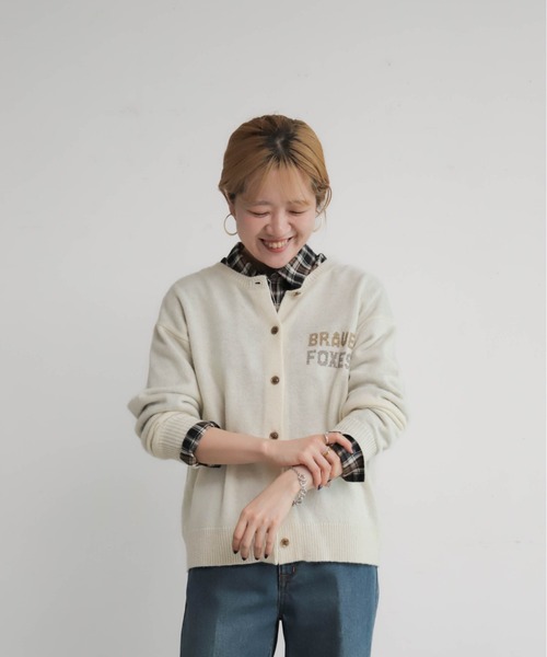 だみです！ フォックス刺繍 クルーネックカーデ（ニット/セーター）｜NOMBRE