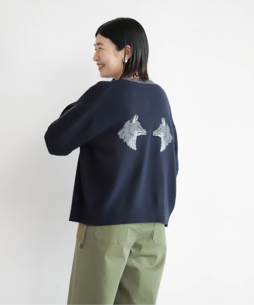 フォックス刺繍 クルーネックカーデ | NOMBRE IMPAIR
