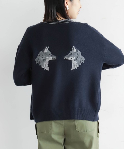 はむ出品 フォックス刺繍 クルーネックカーデ | NOMBRE IMPAIR