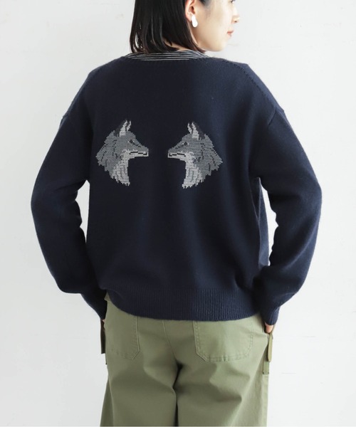 アイデビル　インディーズ フォックス刺繍 クルーネックカーデ | NOMBRE IMPAIR