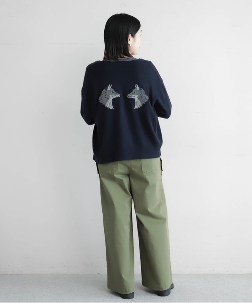 フォックス刺繍 クルーネックカーデ（ニット/セーター）｜NOMBRE