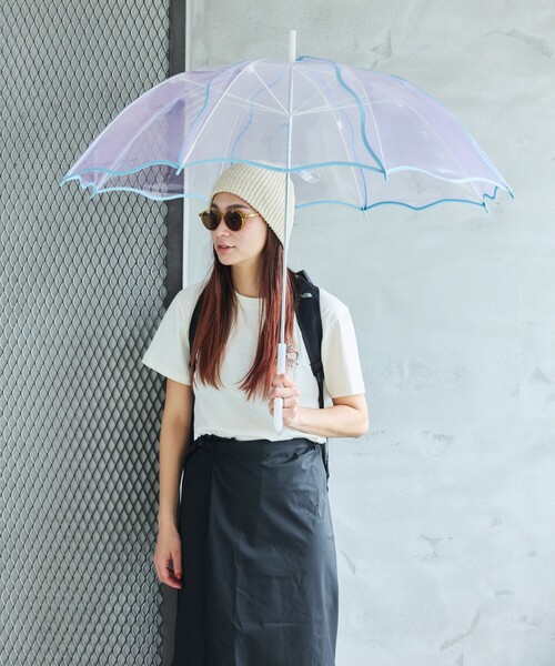 Wpc.（ダブリュピーシー）の「Wpc./ダブリュピーシー ［ビニール傘］ウェービーアンブレラ 雨傘 長傘（長傘・レディース・ブルー/ナチュラル/ブラウン/ラベンダー・ONE SIZE）」の4枚目の写真