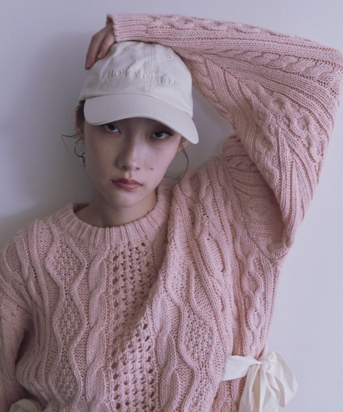 HONEY MI HONEY(ハニーミーハニー)の「cable ribbon knit pullover(ニット/セーター・レディース・オフホワイト/グレー/ブラック/ピンク・FREE)」の13枚目の写真