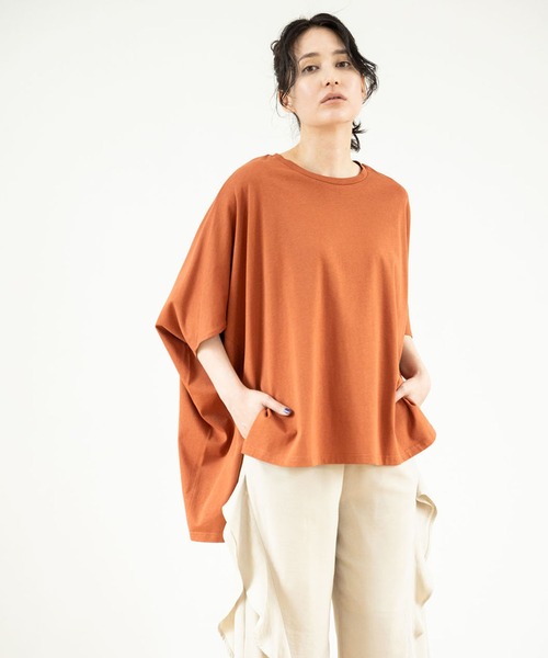 OSMOSIS(オズモーシス)の「ビッグプルオーバー(Tシャツ/カットソー・レディース・オレンジ系その他/ブラック/イエロー/ホワイト・ONE SIZE)」の4枚目の写真