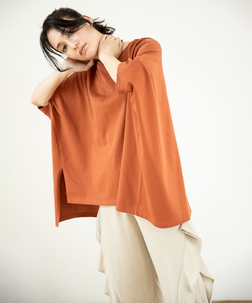 OSMOSIS(オズモーシス)の「ビッグプルオーバー(Tシャツ/カットソー・レディース・オレンジ系その他/ブラック/イエロー/ホワイト・ONE SIZE)」の8枚目の写真