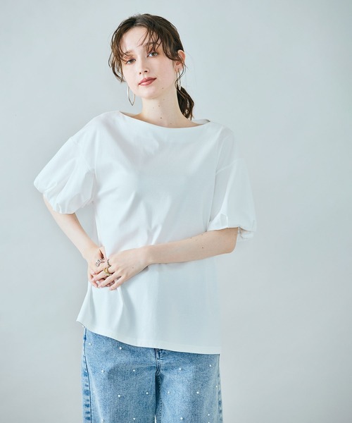Audie a Muses(オーディアミューズ)の「フラワーモチーフヒモ付きカットソー(Tシャツ/カットソー・レディース・ブラック/オフホワイト・38/42)」の11枚目の写真