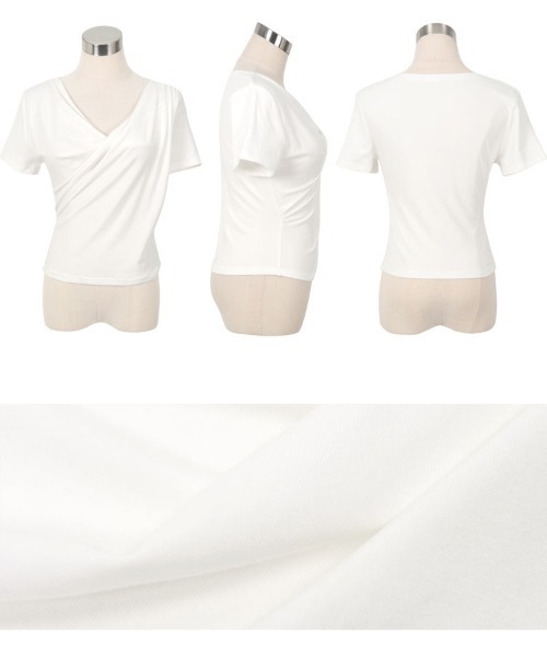 KOBE LETTUCE(コウベレタス)の「ドレープTシャツ(Tシャツ/カットソー・レディース・ピンク/ホワイト系/サックスブルー/グレイッシュベージュ/ブラック・L/M)」の22枚目の写真