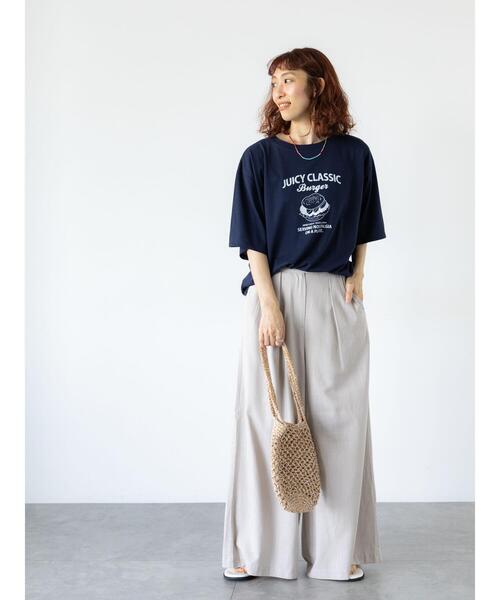 Lugnoncure(ルノンキュール)の「ハンバーガーモチーフプリントTシャツ(Tシャツ/カットソー・レディース・ブラック/オフホワイト/ネイビー・F)」の21枚目の写真