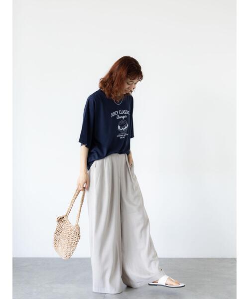 Lugnoncure(ルノンキュール)の「ハンバーガーモチーフプリントTシャツ(Tシャツ/カットソー・レディース・ブラック/オフホワイト/ネイビー・F)」の20枚目の写真