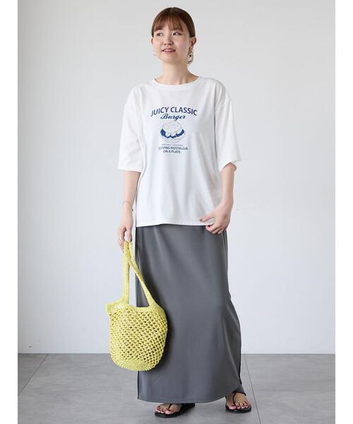 Lugnoncure(ルノンキュール)の「ハンバーガーモチーフプリントTシャツ(Tシャツ/カットソー・レディース・ブラック/オフホワイト/ネイビー・F)」の18枚目の写真