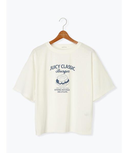 Lugnoncure(ルノンキュール)の「ハンバーガーモチーフプリントTシャツ(Tシャツ/カットソー・レディース・ブラック/オフホワイト/ネイビー・F)」の12枚目の写真