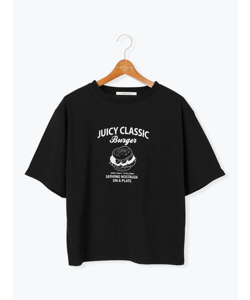 Lugnoncure(ルノンキュール)の「ハンバーガーモチーフプリントTシャツ(Tシャツ/カットソー・レディース・ブラック/オフホワイト/ネイビー・F)」の11枚目の写真