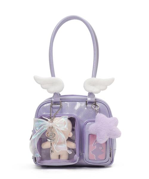 WEGO(ウィゴー)の「WEGO/きらふわティンクルぬい痛ボストンバッグ(トートバッグ・レディース・ホワイト/ピンク/ライトパープル/イエロー・FREE)」の6枚目の写真