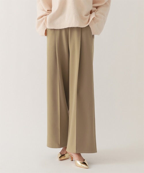 UR'S(ユアーズ)の「裏起毛センタープレスワイドパンツ(その他パンツ・レディース・キャメル/ネイビー/ブラック/アイボリー・S/M/L)」の18枚目の写真
