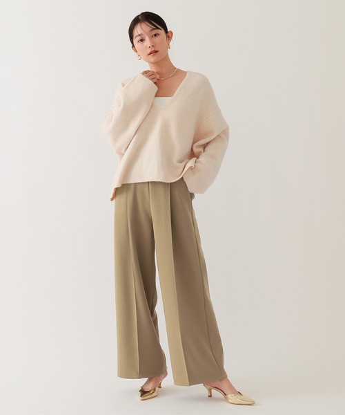 UR'S(ユアーズ)の「裏起毛センタープレスワイドパンツ(その他パンツ・レディース・キャメル/ネイビー/ブラック/アイボリー・S/M/L)」の19枚目の写真