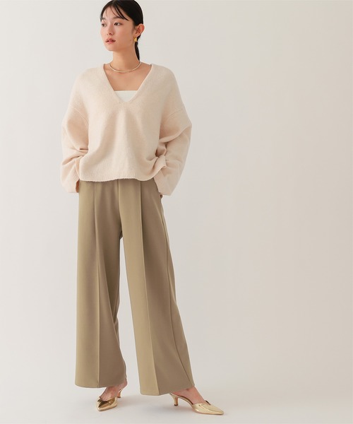 UR'S(ユアーズ)の「裏起毛センタープレスワイドパンツ(その他パンツ・レディース・キャメル/ネイビー/ブラック/アイボリー・S/M/L)」の22枚目の写真