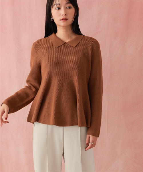 UR'S(ユアーズ)の「裏起毛センタープレスワイドパンツ(その他パンツ・レディース・キャメル/ネイビー/ブラック/アイボリー・S/M/L)」の9枚目の写真