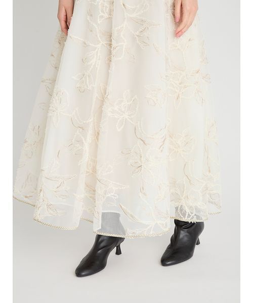 CELFORD（セルフォード）の「ブラッシュドエンブロイダリースカート（スカート・レディース・ライトベージュ/ブラック/ライトグレー・38/36）」の11枚目の写真