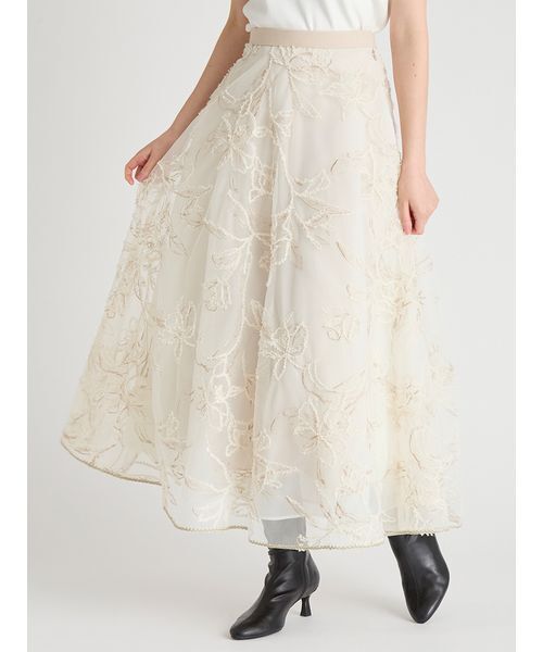 CELFORD（セルフォード）の「ブラッシュドエンブロイダリースカート（スカート・レディース・ライトベージュ/ブラック/ライトグレー・38/36）」の14枚目の写真