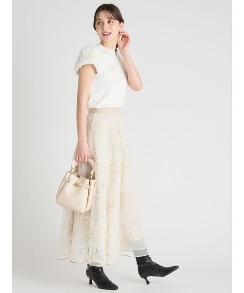 CELFORD（セルフォード）の「ブラッシュドエンブロイダリースカート（スカート・レディース・ライトベージュ/ブラック/ライトグレー・38/36）」の16枚目の写真