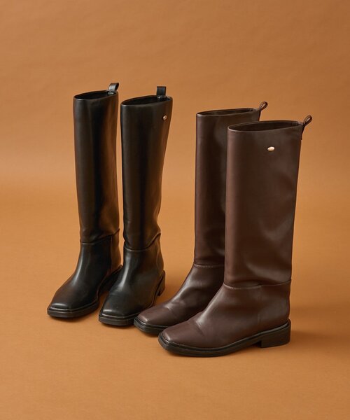 mystic スクエアトゥロングブーツ　ブラウン　37 2025 AW mystic スクエアトゥロングブーツ ブラウン 37 2025 AW mystic ブランド