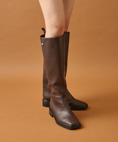 スクエアトゥロングブーツ（ブーツ）｜mystic（ミスティック）の
