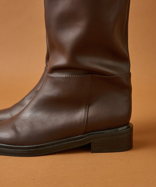 スクエアトゥロングブーツ（ブーツ）｜mystic（ミスティック）の