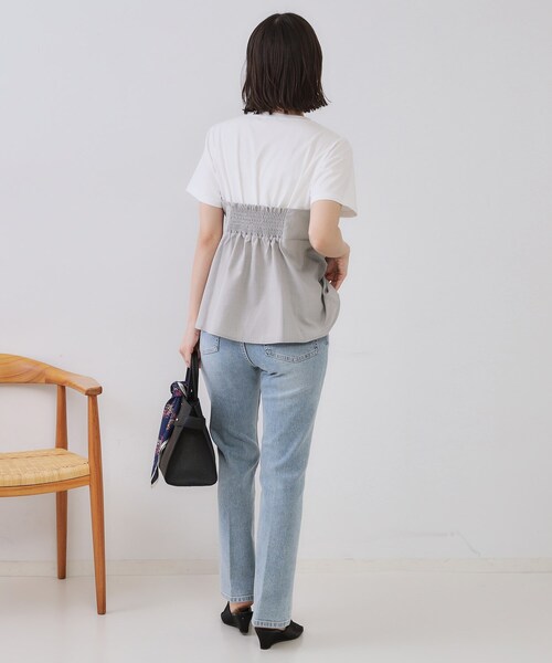 OPAQUE.CLIP（オペークドットクリップ）の「タックビスチェドッキングカットソー【洗濯機洗い可】（Tシャツ/カットソー・レディース・グレー系4/ブラック系4/ベージュ系4・38/40/42）」の6枚目の写真