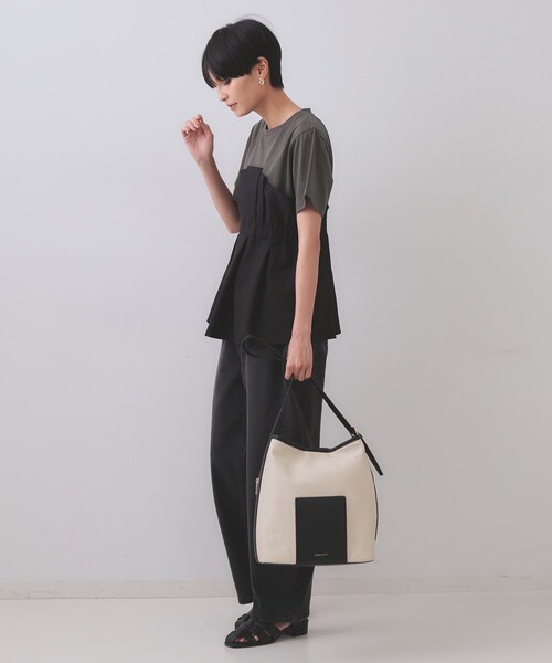 OPAQUE.CLIP（オペークドットクリップ）の「タックビスチェドッキングカットソー【洗濯機洗い可】（Tシャツ/カットソー・レディース・グレー系4/ブラック系4/ベージュ系4・38/40/42）」の10枚目の写真