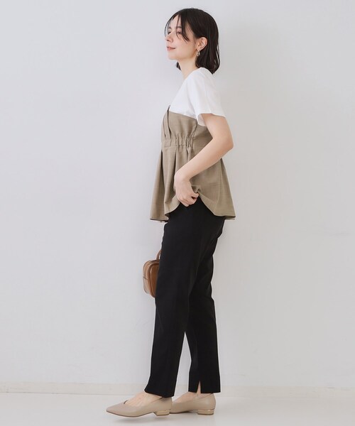 OPAQUE.CLIP（オペークドットクリップ）の「タックビスチェドッキングカットソー【洗濯機洗い可】（Tシャツ/カットソー・レディース・グレー系4/ブラック系4/ベージュ系4・38/40/42）」の14枚目の写真