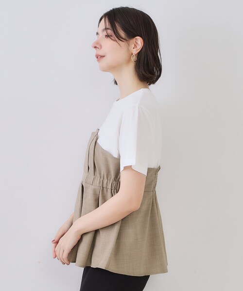 OPAQUE.CLIP（オペークドットクリップ）の「タックビスチェドッキングカットソー【洗濯機洗い可】（Tシャツ/カットソー・レディース・グレー系4/ブラック系4/ベージュ系4・38/40/42）」の17枚目の写真