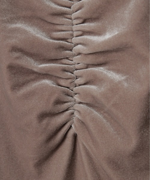 セール】フロントギャザーベロアワンピース（ワンピース）｜Olu