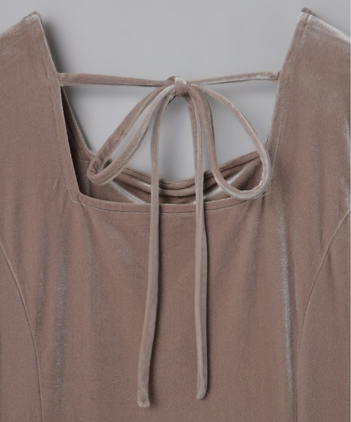 フロントギャザーベロアワンピース（ワンピース）｜Olu.（オルドット