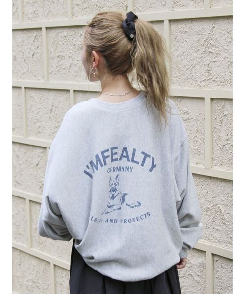 Ungrid（アングリッド）の「ドッグプリントルーズスウェット（スウェット・レディース・チャコールグレー/ライトグレー/レッド・SMALL/MEDIUM）」の3枚目の写真