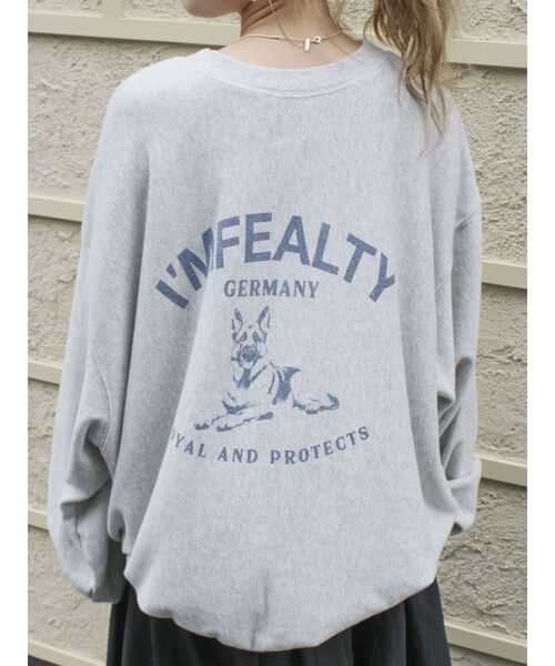 Ungrid（アングリッド）の「ドッグプリントルーズスウェット（スウェット・レディース・チャコールグレー/ライトグレー/レッド・SMALL/MEDIUM）」の6枚目の写真