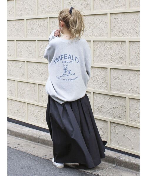 Ungrid（アングリッド）の「ドッグプリントルーズスウェット（スウェット・レディース・チャコールグレー/ライトグレー/レッド・SMALL/MEDIUM）」の7枚目の写真