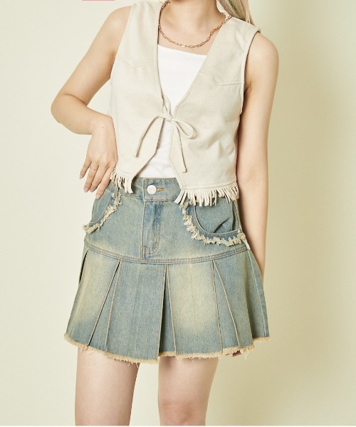 GORGE（ゴージ）の「《フリンジ裾×羽織りデザイン》レディース ベスト 羽織り風ヴィンテージ調 春夏秋（ベスト・レディース・アイボリー/ブラウン/キャメル・F）」の5枚目の写真