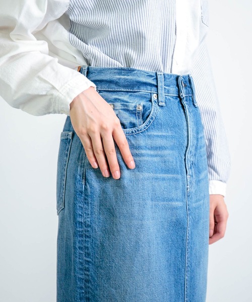 D.M.G.（ドミンゴ）の「[D.M.G. / ディーエムジー] 12.5ozデニム タイトスカート（デニムスカート・レディース・インディゴブルー・M/S）」の12枚目の写真