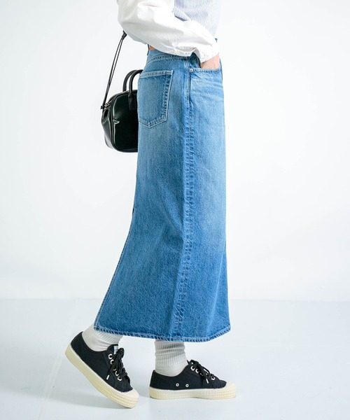 D.M.G.（ドミンゴ）の「[D.M.G. / ディーエムジー] 12.5ozデニム タイトスカート（デニムスカート・レディース・インディゴブルー・M/S）」の4枚目の写真